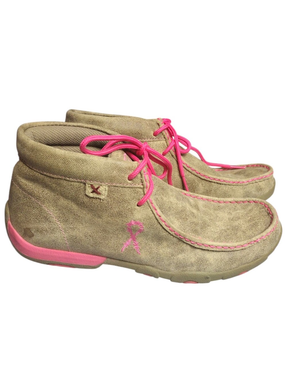 Twisted X Tough Enough To Wear Pink Chukka Boots Driving Mocs Leather Size 9
